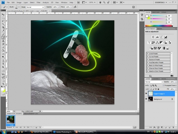 Creation of Lighted Snowboard: Step 3