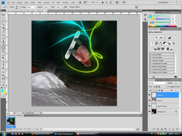 Creation of Lighted Snowboard: Step 4