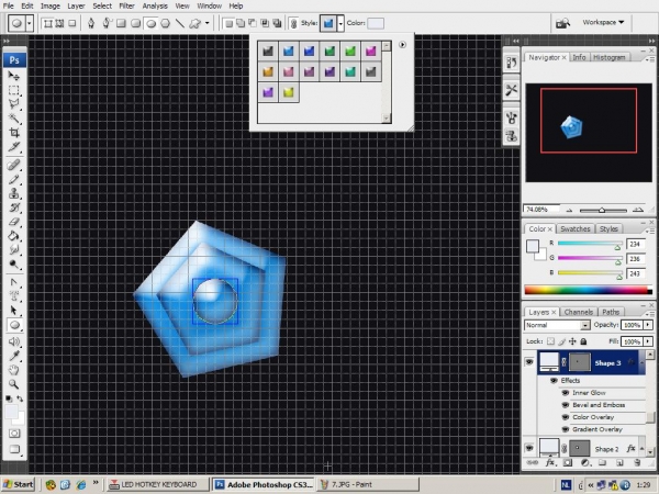 Creation of Snow crystal: Step 1