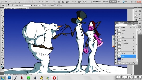 Creation of Winter Love Triangle: Step 4