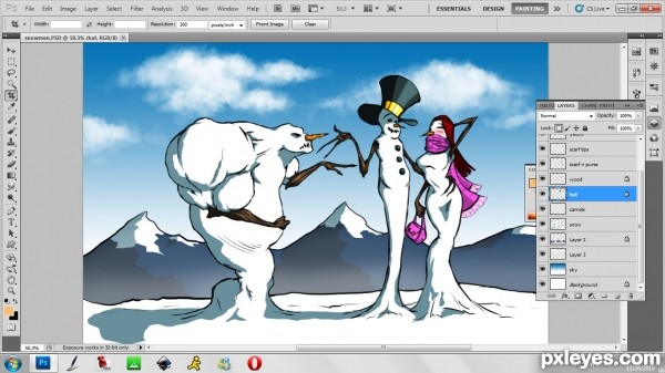 Creation of Winter Love Triangle: Step 6