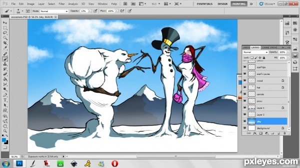 Creation of Winter Love Triangle: Step 7