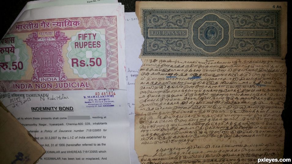 100 year old document and a new document