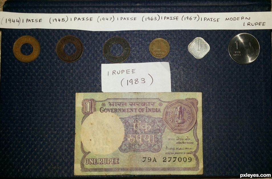 Old and new coins of India (transition)