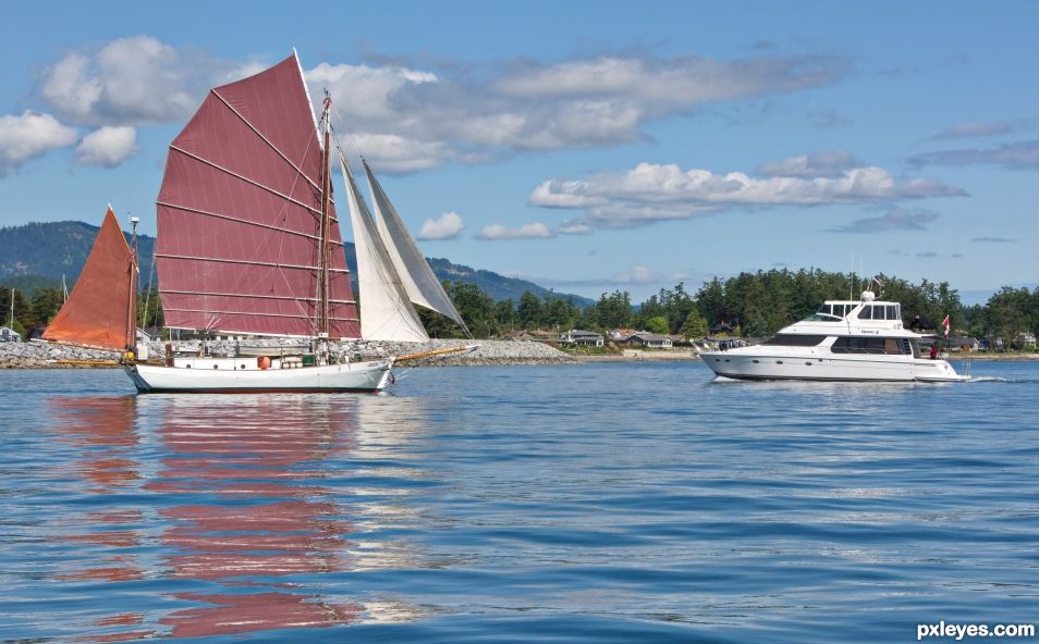 Powered by Old Sails versus New Engines 