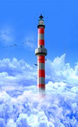 Lighthouse In The Clouds Picture