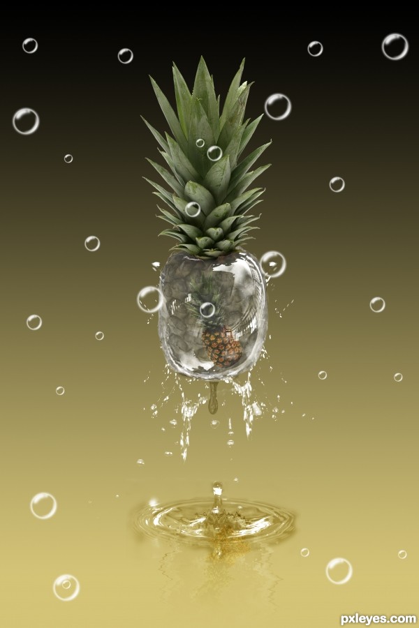 PINEAPPLE SPLASH photoshop picture)