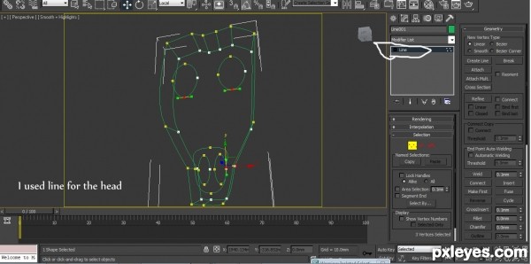 Creation of Spline modeling : Step 9