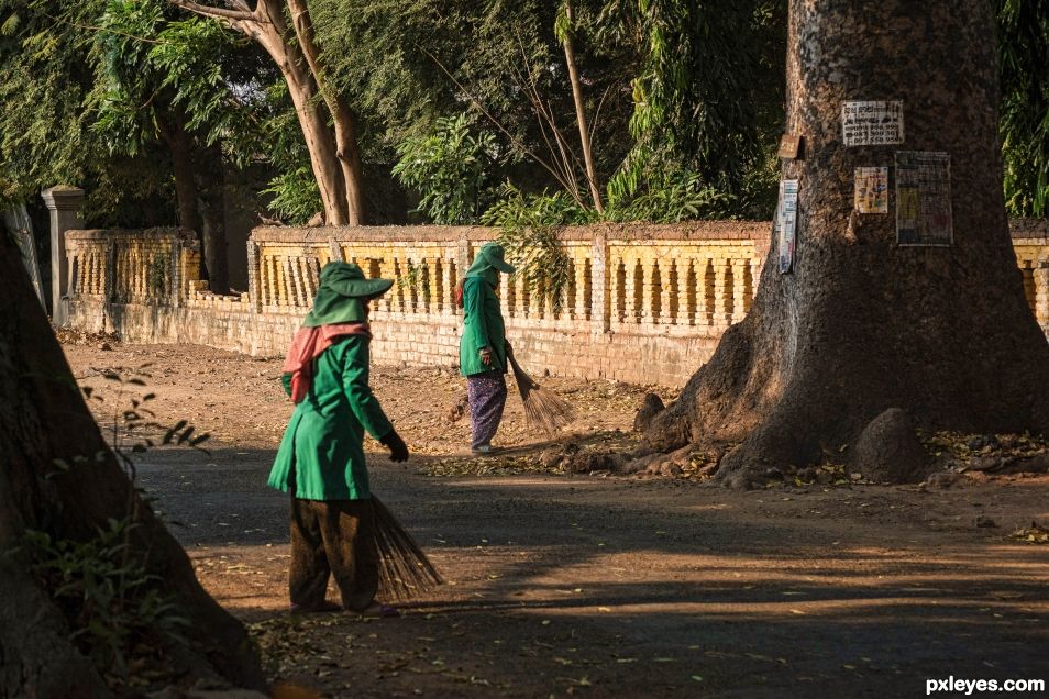 Sweeping in the street