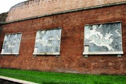 Historical maps on the historic wall