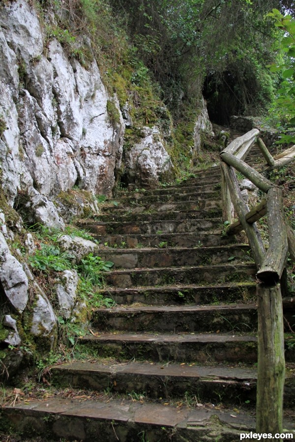 Stairs in the mountain