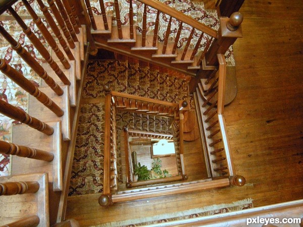 Down stairs
