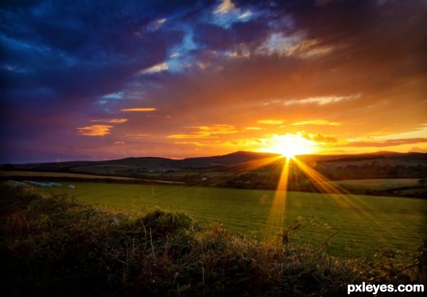 Sunset over Pasturelands