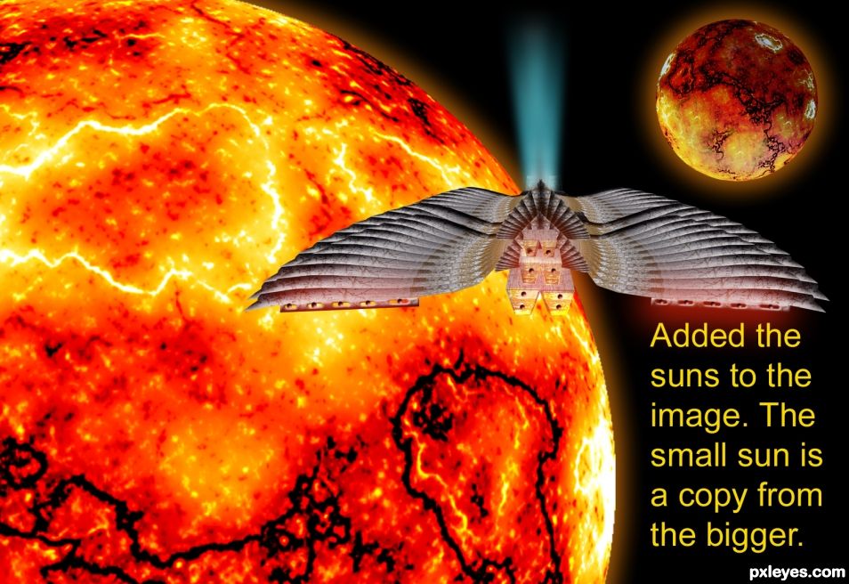 Creation of Flying Over A Scorching Sun: Step 5