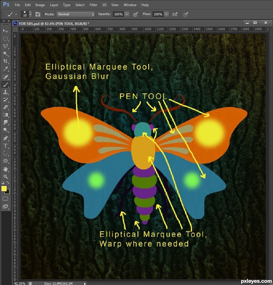 Creation of Steampunk Moth: Step 4