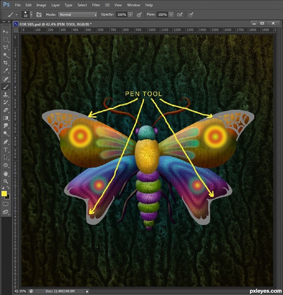 Creation of Steampunk Moth: Step 7