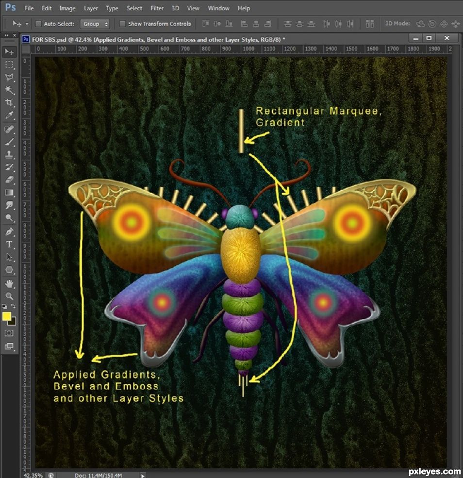 Creation of Steampunk Moth: Step 8