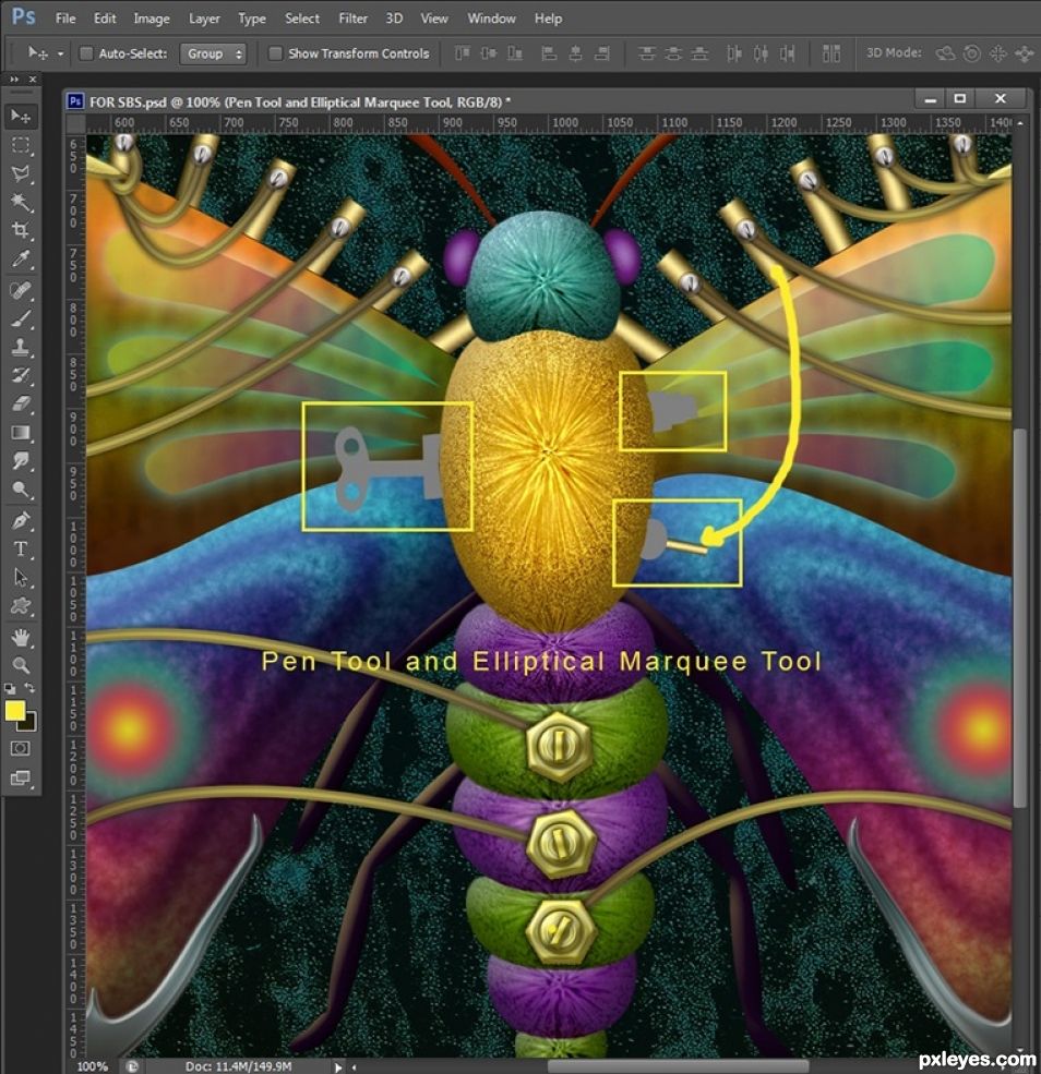 Creation of Steampunk Moth: Step 11