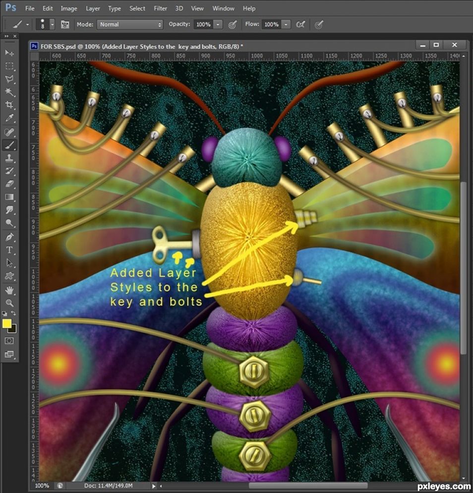 Creation of Steampunk Moth: Step 12