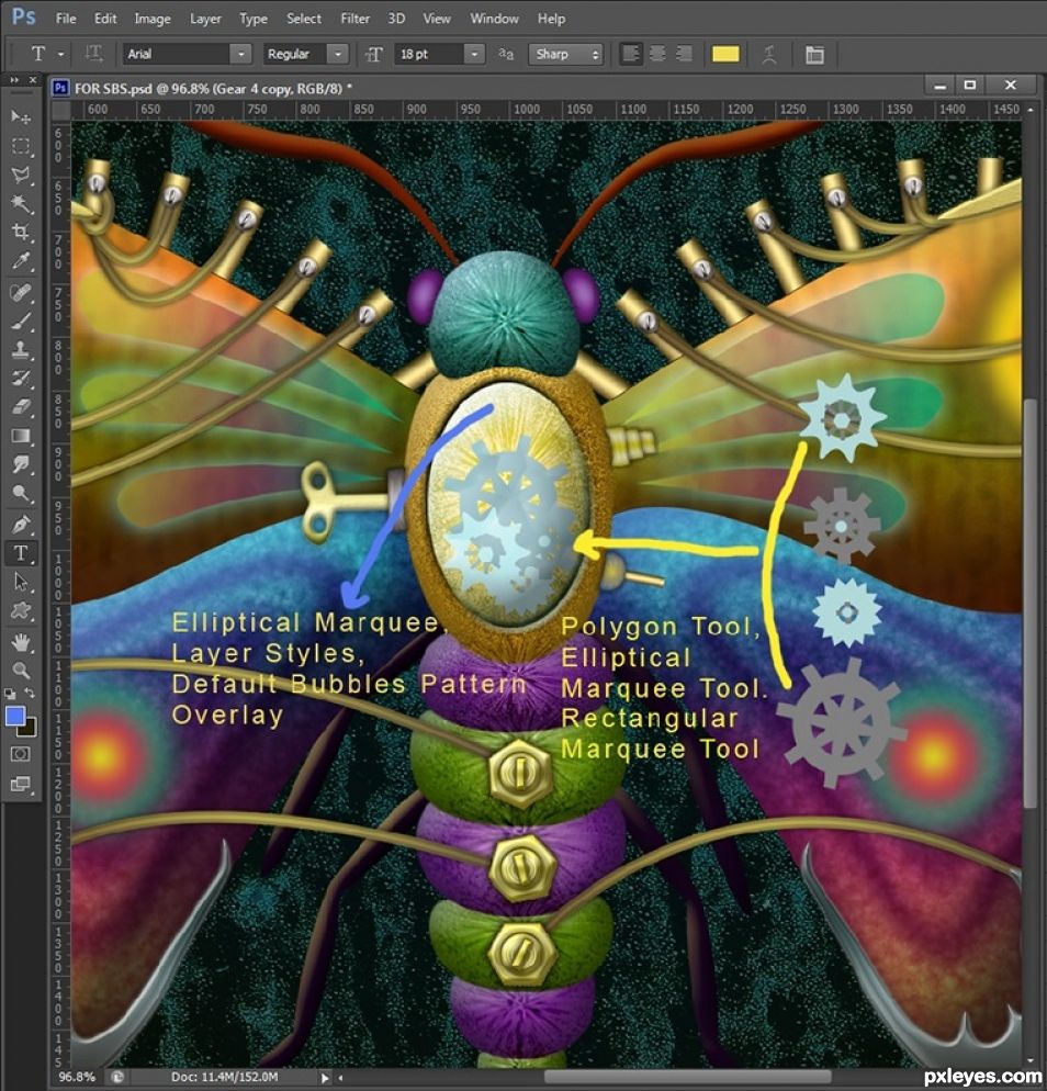 Creation of Steampunk Moth: Step 13