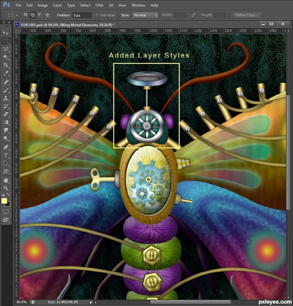 Creation of Steampunk Moth: Step 15