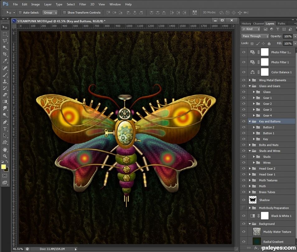 Creation of Steampunk Moth: Step 16