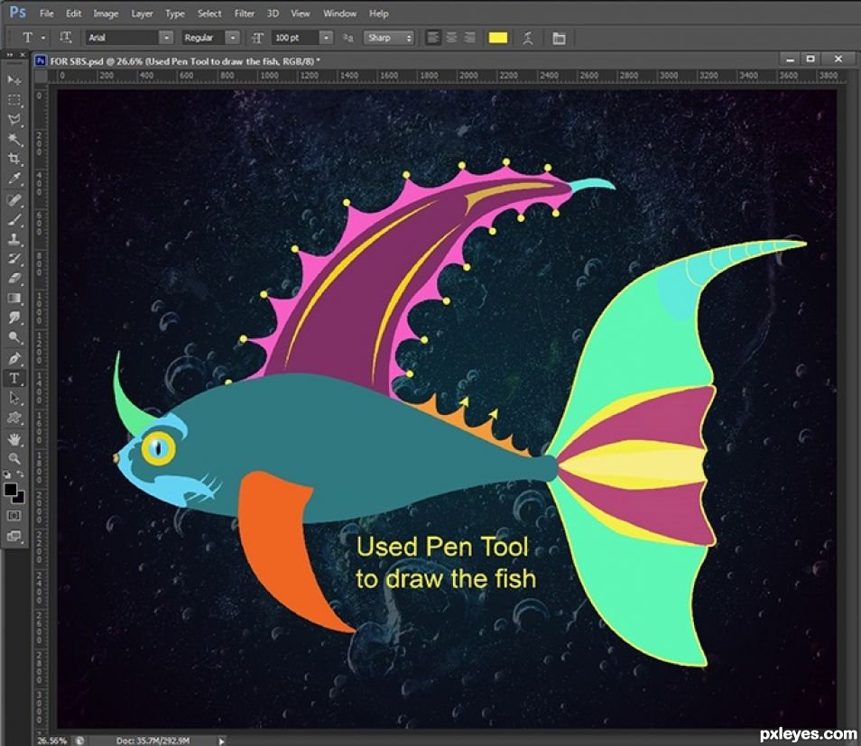 Creation of Fishy, Fishy: Step 4