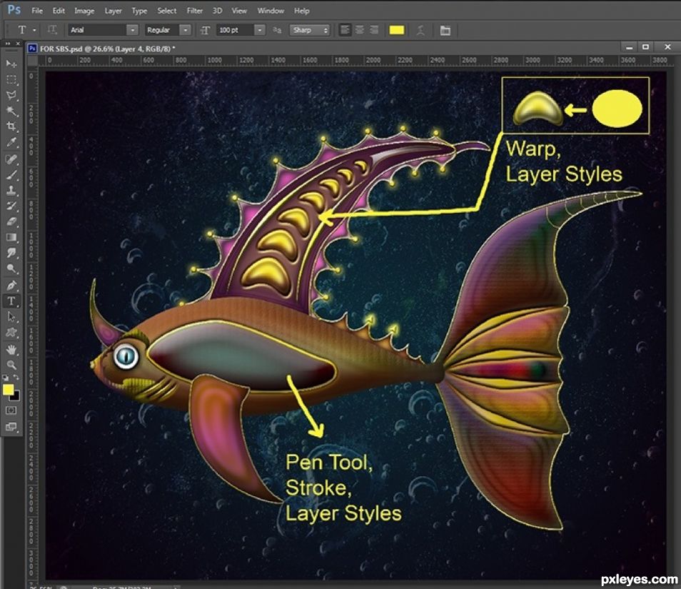 Creation of Fishy, Fishy: Step 6