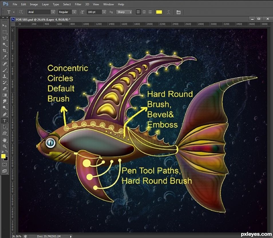 Creation of Fishy, Fishy: Step 7