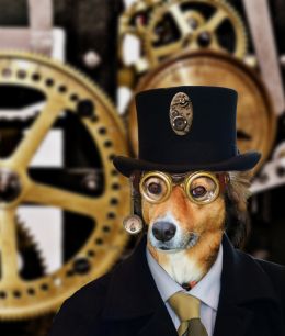 Steampunk Millionaire Dog