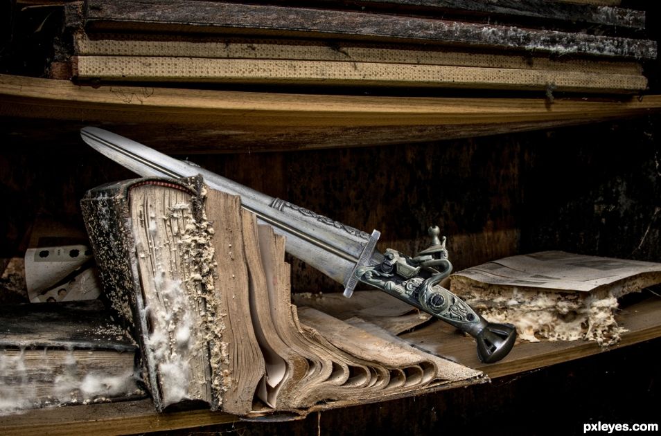 Steampunk Knife on a Shelf