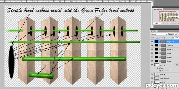 Creation of Fencing in the Primary Colors: Step 3