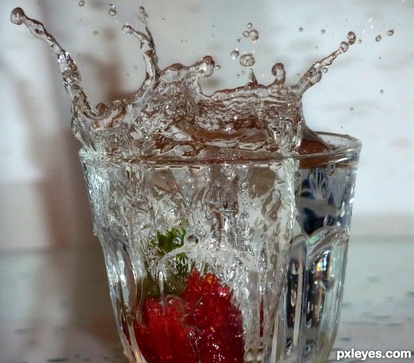 strawberry in the water