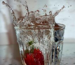 strawberry in the water