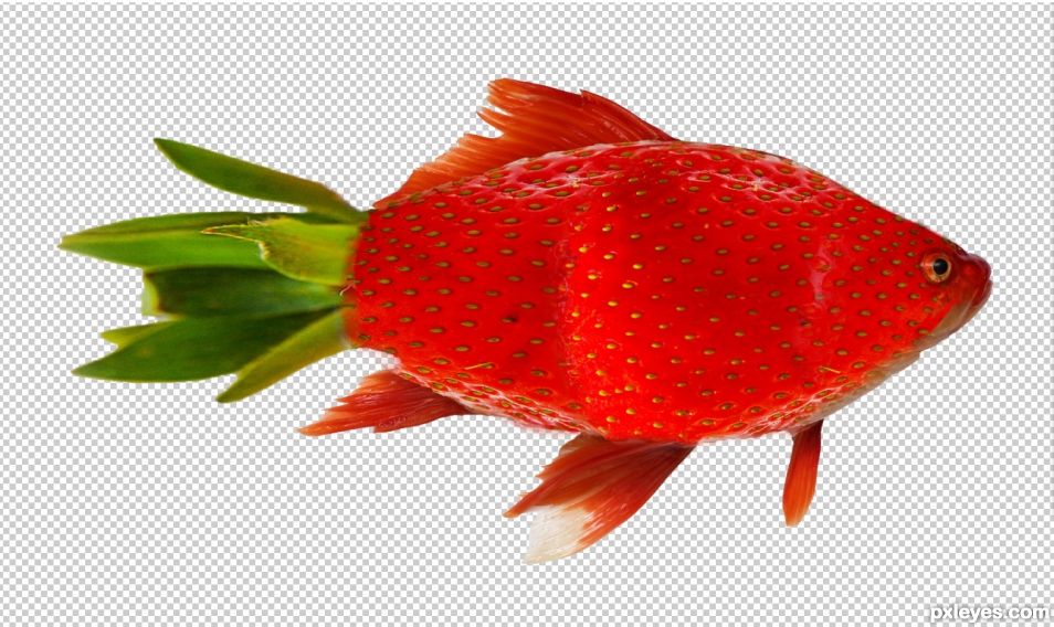 Creation of strawberry fish: Step 2
