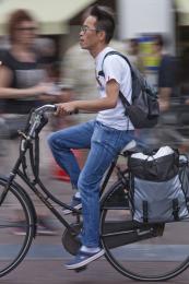 biking in Amsterdam