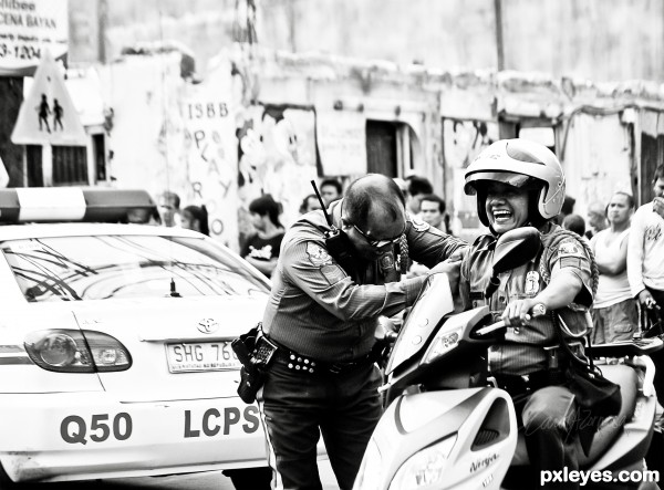 happy policemen