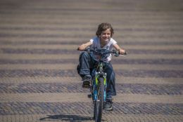 Riding a bike