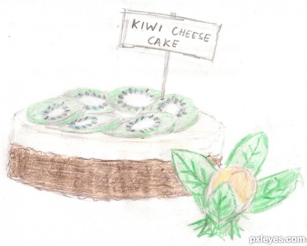 Creation of Kiwi Cheese cake: Final Result