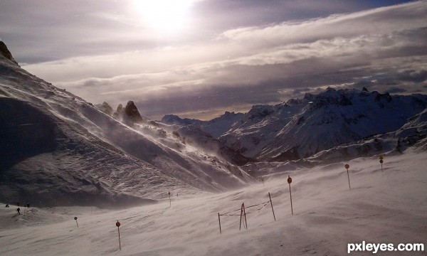 Stormy Mountain sun