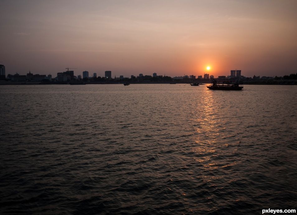 River Mekong in the evening