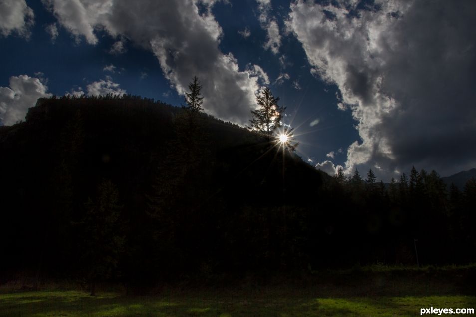 Sun over Dolomites