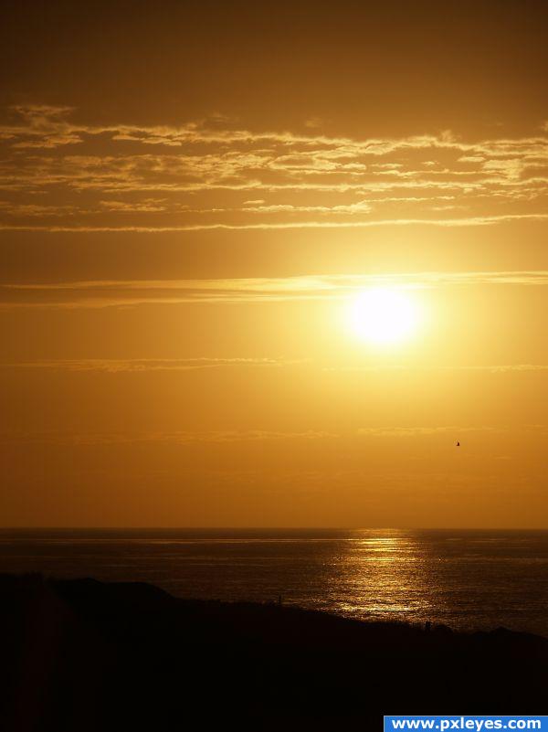 Sunset over the ocean