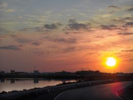 Sunrise over the airport.