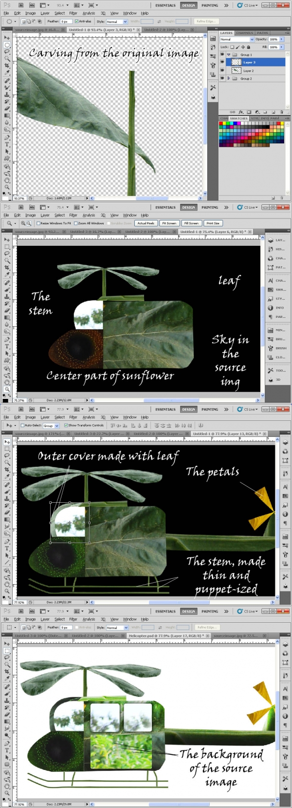 Creation of Flower-icopter / Sun-icopter: Step 1
