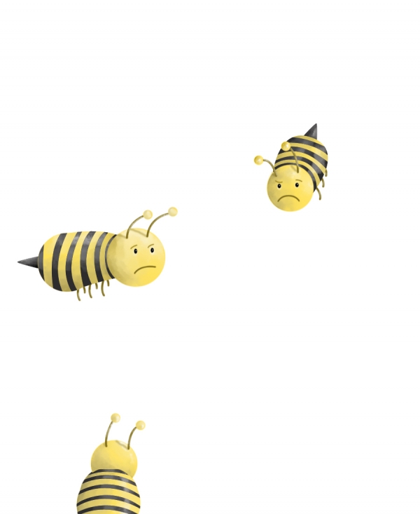 Creation of sad bees at work: Step 3
