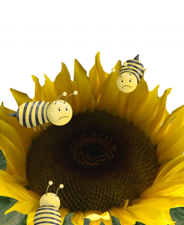 Creation of sad bees at work: Step 4