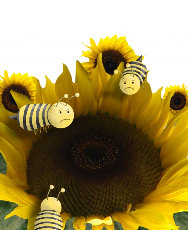 Creation of sad bees at work: Step 5