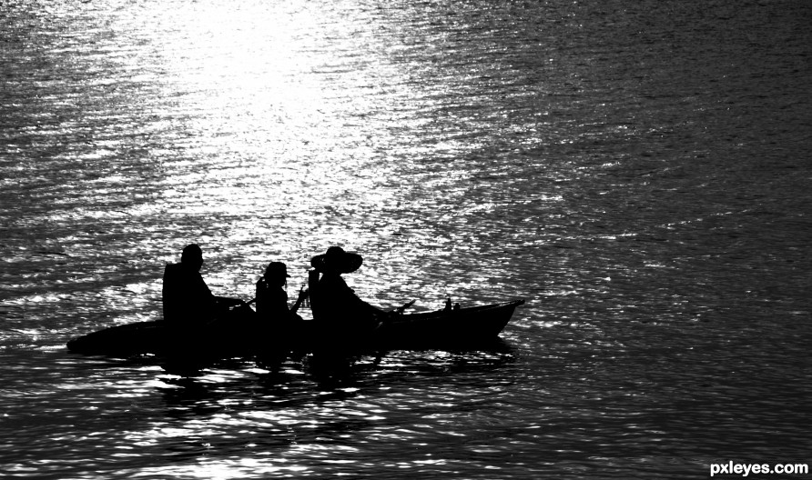 Family at sunset