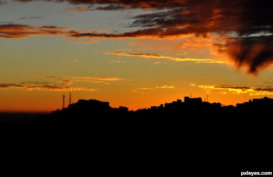 Sunset in India